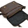 Большая коричневая мужская сумка-мессенджер из натуральной кожи винтажного стиля TARWA (19945) - 4