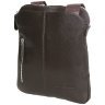 Сумка планшет для чоловіків із фактурної шкіри коричнева Vip Collection 102389 modnotak фото - 2