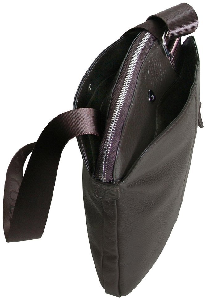 Сумка планшет для чоловіків із фактурної шкіри коричнева Vip Collection 102389 modnotak фото №5