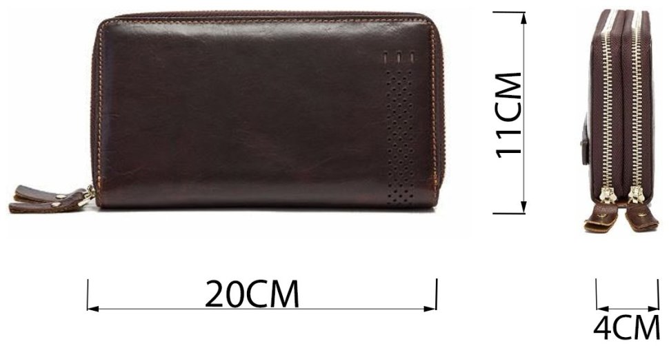 Вместительный мужской кожаный клатч на два отделения  VINTAGE STYLE (14908) modnotak фото №7