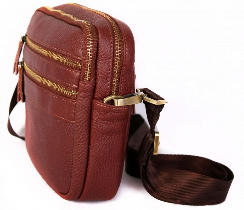 Компактна чоловіча сумочка з натуральної шкіри Bag Collection (0-0047)