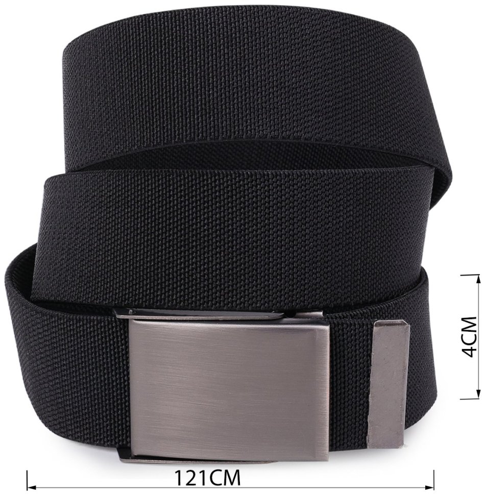 Текстильный ремень для мужчин черного цвета с пряжкой-автомат Vintage (2420579) modnotak фото №9