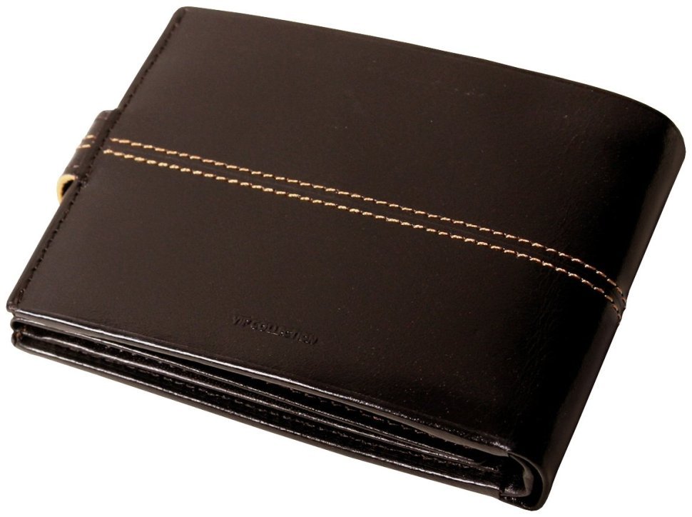 Чоловічий горизонтальний гаманець London із натуральної шкіри Vip Collection 102589 (коричневий) modnotak фото №2