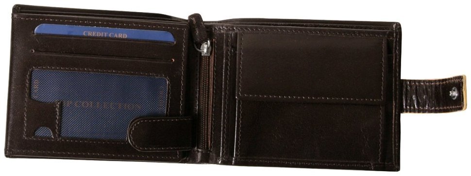 Чоловічий горизонтальний гаманець London із натуральної шкіри Vip Collection 102589 (коричневий) modnotak фото №3