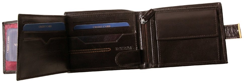 Чоловічий горизонтальний гаманець London із натуральної шкіри Vip Collection 102589 (коричневий) modnotak фото №5