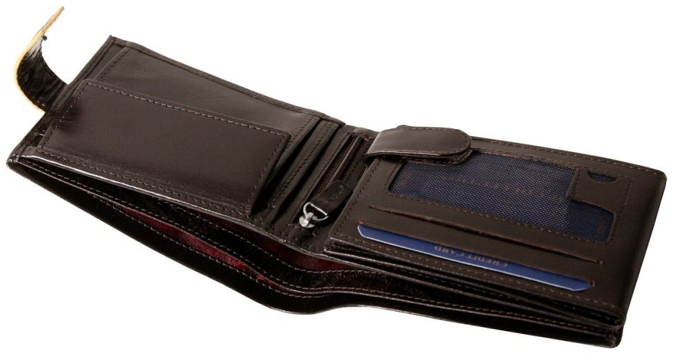 Чоловічий горизонтальний гаманець London із натуральної шкіри Vip Collection 102589 (коричневий) modnotak фото №6