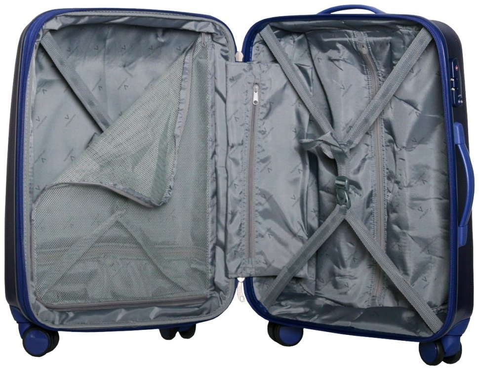 Синий чемодан Galaxy среднего размера на 66-78 л. из поликарбоната Vip Collection 102689 modnotak фото №3