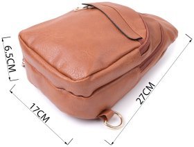Женская сумка через плечо из экокожи с отверстием для наушников Vintage 22789 рыжего цвета