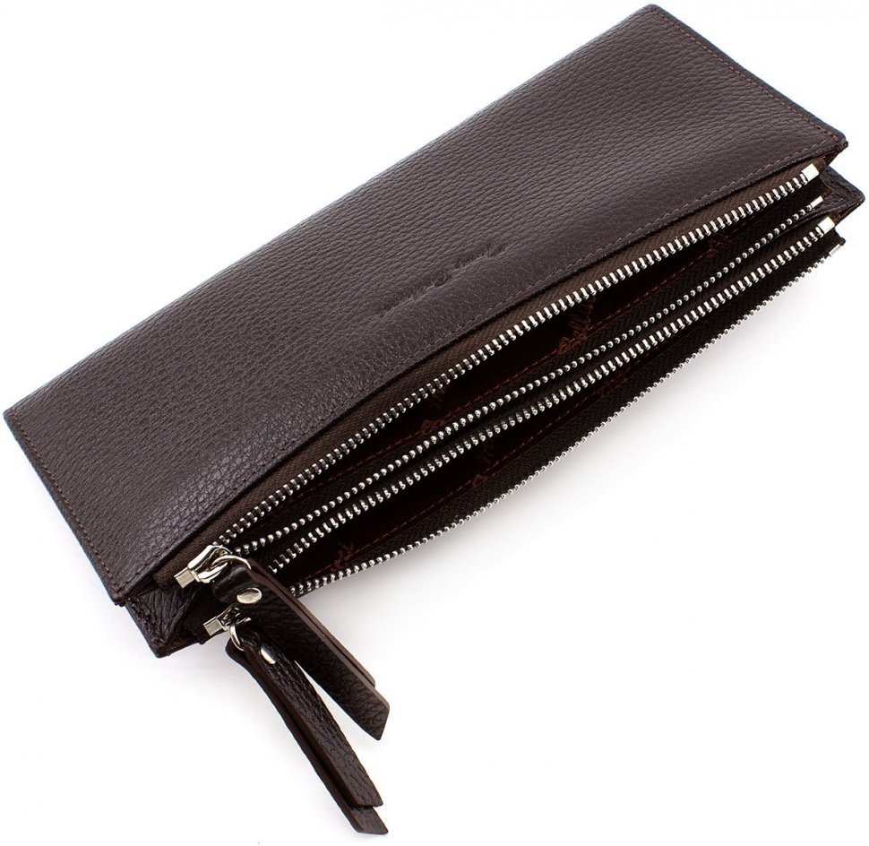 Довгий шкіряний гаманець з кишенями на блискавці Tony Bellucci (10537)