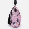 Женский текстильный рюкзак-сумка розового цвета с рисунком Monsen (22164) - 4