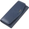 Жіночий шкіряний гаманець синього кольору з асиметричним клапаном CANPELLINI (2421725) - 1