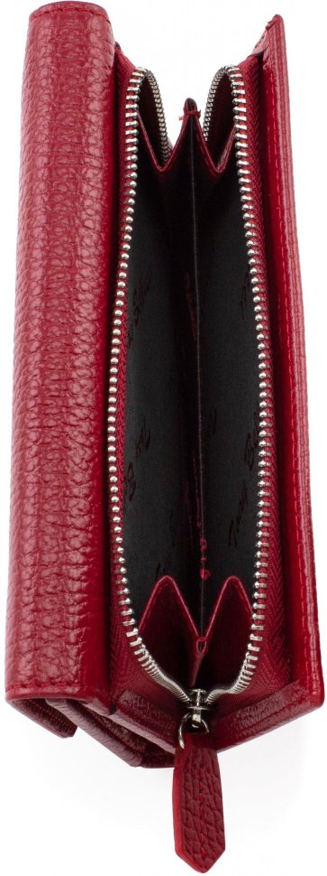 Жіночий гаманець червоного кольору з італійської шкіри Tony Bellucci (10596)