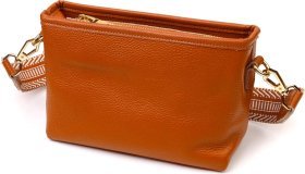 Небольшая рыжая сумка-кроссбоди на плечо из натуральной кожи Vintage (2422139)