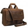 Коричневый мужской портфель из матовой кожи в ретро стиле Tiding Bag (15831) - 1