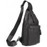 Вертикальная мужская сумка-слинг через плечо из натуральной кожи черного цвета Tiding Bag (15870) - 1