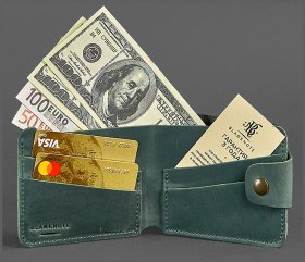 Зелене портмоне з натуральної шкіри в стилі вінтаж BlankNote (12569)