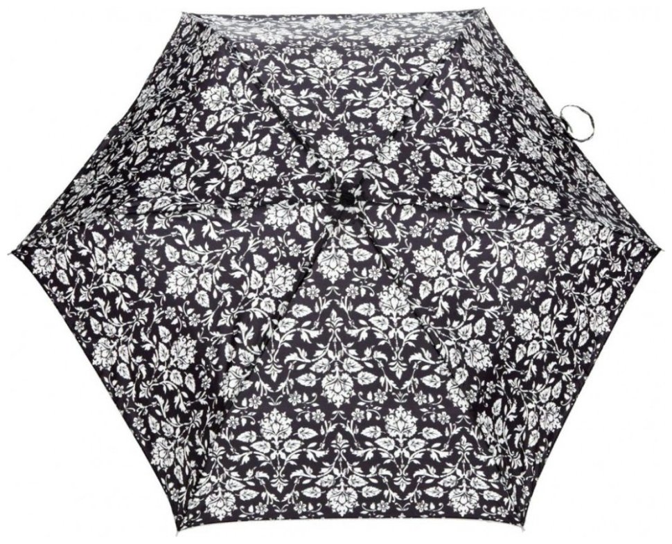 Зонт женский Fulton Miniflat-2 L340 Wallpaper (Механика, складной, черного цвета с цветочным принтом) 93789 modnotak фото №4