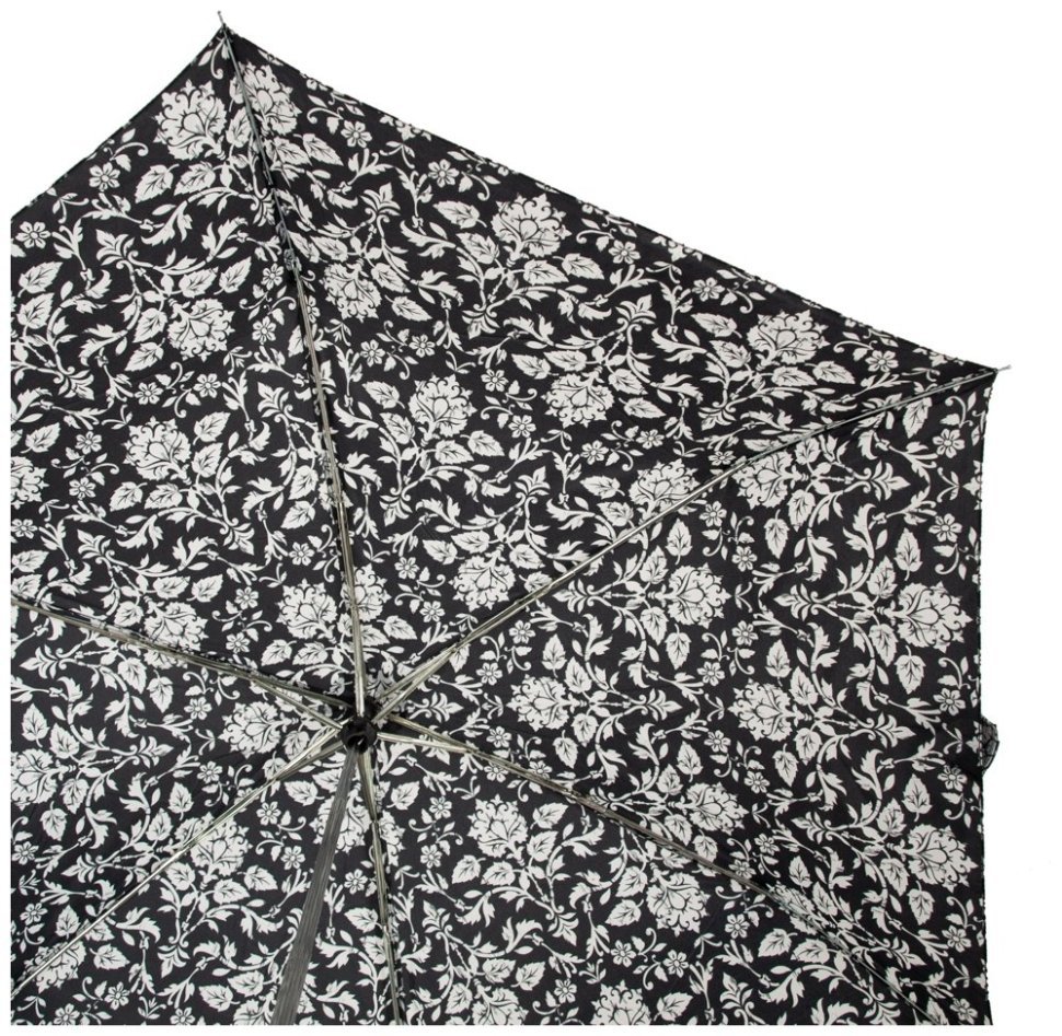 Зонт женский Fulton Miniflat-2 L340 Wallpaper (Механика, складной, черного цвета с цветочным принтом) 93789 modnotak фото №9