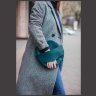 Круглая сумка-рюкзак из натуральной зеленой кожи BlankNote Maxi (12737) - 2