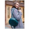 Круглая сумка-рюкзак из натуральной зеленой кожи BlankNote Maxi (12737) - 9