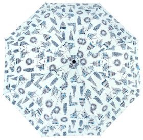 Женский зонт Fulton Stowaway-24 G701 London Landmarks (механика, складной, серого цвета с принтом архитектуры Лондона) 93889