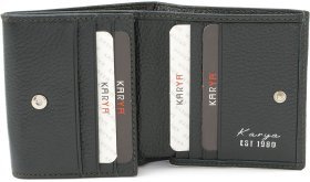 Темно-зелений горизонтальний жіночий гаманець з натуральної шкіри KARYA (15896)