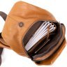 Руда чоловіча сумка-рюкзак з натуральної шкіри на блискавці Vintage (20404) - 4