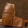 Руда чоловіча сумка-рюкзак з натуральної шкіри на блискавці Vintage (20404) - 6