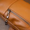 Руда чоловіча сумка-рюкзак з натуральної шкіри на блискавці Vintage (20404) - 7