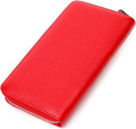 Довгий жіночий гаманець з натуральної шкіри червоного кольору Tony Bellucci (2421972)