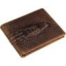 Коричневый мужской кошелек с фактурой под крокодила без застежки Vintage (14380) - 1