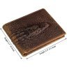 Коричневый мужской кошелек с фактурой под крокодила без застежки Vintage (14380) - 3