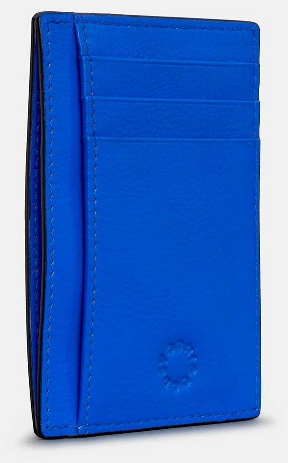 Женский кожаный кардхолдер с RFID защитой и прозрачным окошком для ID документа Yoshi 94389 синего цвета modnotak фото №3