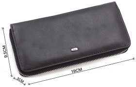 Гаманець на блискавці чорного кольору ST Leather (17270)