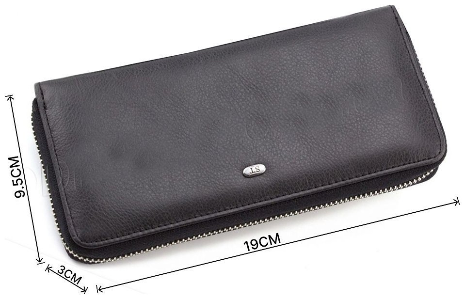 Кошелек на молнии черного цвета ST Leather (17270) modnotak фото №3