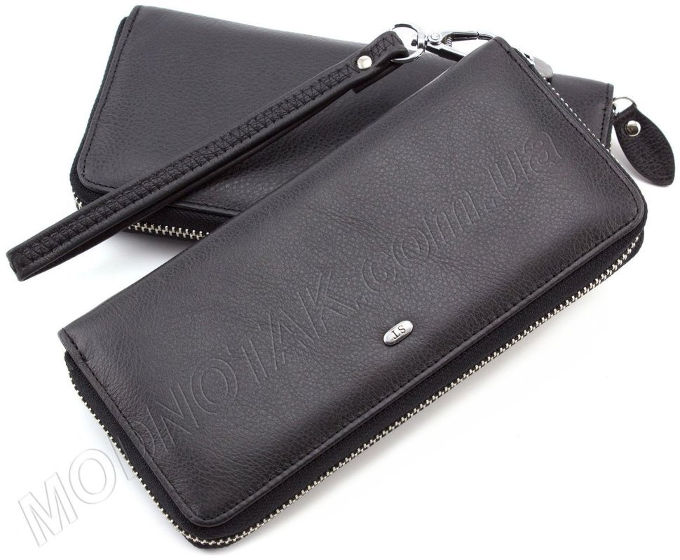 Кошелек на молнии черного цвета ST Leather (17270) modnotak фото №13