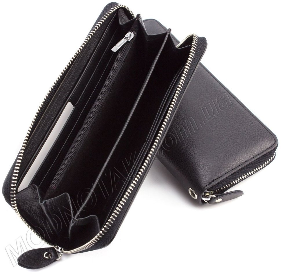 Кошелек на молнии черного цвета ST Leather (17270) modnotak фото №14