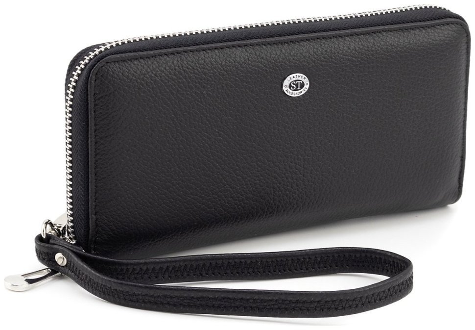 Кошелек на молнии черного цвета ST Leather (17270) modnotak фото №1