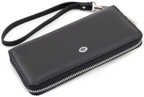 Гаманець на блискавці чорного кольору ST Leather (17270)