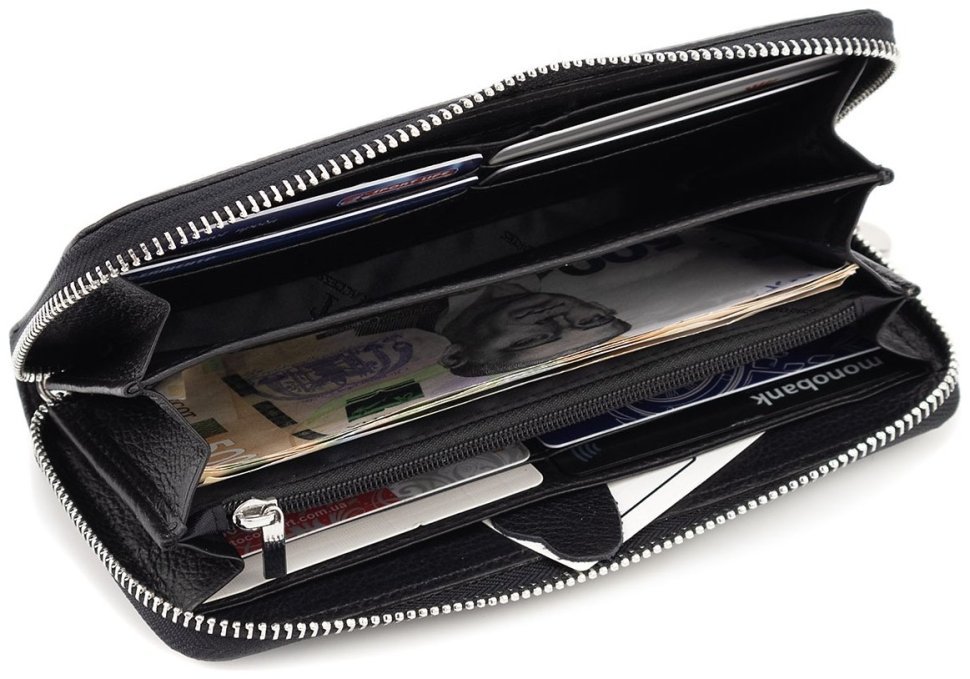 Кошелек на молнии черного цвета ST Leather (17270) modnotak фото №10