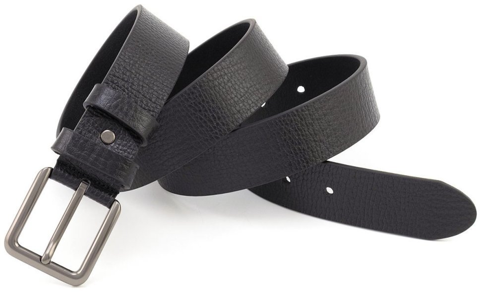 Универсальный мужской ремень из итальянской кожи Gherardini 40809 черный modnotak фото №4