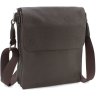 Кожаная мужская сумка коричневого цвета с клапаном Leather Collection (11117) - 1