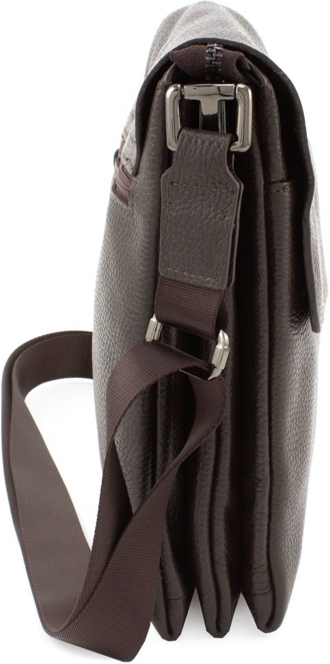 Кожаная мужская сумка коричневого цвета с клапаном Leather Collection (11117)