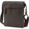 Кожаная мужская сумка коричневого цвета с клапаном Leather Collection (11117) - 3