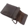 Шкіряна чоловіча сумка коричневого кольору з клапаном Leather Collection (11117) - 6