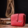 Червоний жіночий гаманець із натуральної фактурної шкіри KARYA (2420975) - 8