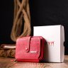 Червоний жіночий гаманець із натуральної фактурної шкіри KARYA (2420975) - 10
