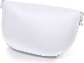 Кожаная женская гладкая бананка белого цвета Shvigel (16384)