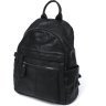 Шкіряний жіночий рюкзак у чорному кольорі середнього розміру Vintage (20374) - 1