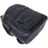 Шкіряний жіночий рюкзак у чорному кольорі середнього розміру Vintage (20374) - 3